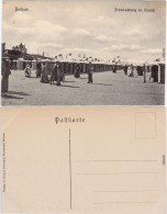 Ansichtskarte Borkum Promenadenweg - Umkleidekabinen - Belebt 1913  - Borkum
