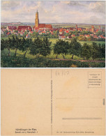 Ansichtskarte Nördlingen Totale (Künstlerkarte) 1917  - Noerdlingen