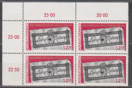 1980 , Mi 1657 ** (4) - 4er Block Postfrisch -  350 Jahre Amtliche Linzer Zeitung - Unused Stamps