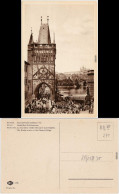 Prag Praha Altstädter Brückenturm  - Belebt 1935 - Tchéquie