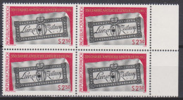1980 , Mi 1657 ** (3) - 4er Block Postfrisch -  350 Jahre Amtliche Linzer Zeitung - Unused Stamps