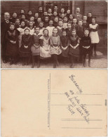 Dresden Drježdźany Katholische Schule  - Mädchen Privatfoto Ansichtskarte 1918 - Dresden