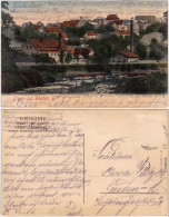 Deuben Bennewitz Stadt Un Fabrikanlage Colorierte AK B Leipzig 1912 - Autres & Non Classés
