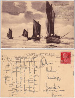 Berck Strand Und Fischerboote Pas-de-Calais CPA Ansichtskarte 1932 - Otros & Sin Clasificación