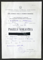 Pagella 1^ Classe - Scuola Avviamento Professionale Di Alessandria - 1956 - Unclassified