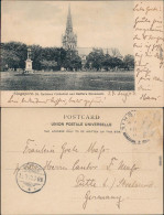 Singapur St. Andrews Cathedral And Raffle's Monument Vintage Postcard 1903 - Autres & Non Classés
