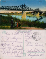 Sollnock Szolnok Kinder, Brücke Und Stadt Ansichtskarte 1917 - Hongrie