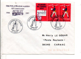 LETTRE FDC 1993 JOURNEE DE TIMBRE - AURAY - 1990-1999