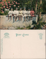 Ansichtskarte Bermuda- Kinderheim - Gruppenfoto - Auf Der Mauer Sitzend 1914 - Retratos