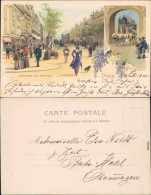 Ansichtskarte Paris Boulevard Des Carpucines - Bild Künstlerkarte 1902  - Otros & Sin Clasificación