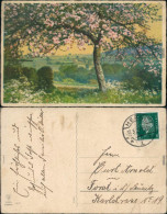 Ansichtskarte  Frühling - Kirschblüte - Gemälde 1929 - Sonstige & Ohne Zuordnung