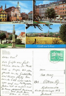 Ansichtskarte Löbau Rathaus, Bahnhofstraße, Postmeilensäule, Panorama 1975 - Löbau