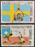 Bresil Brasil Brazil 1970 Sport Coupe Du Monde Football World Soccer Cup Yvert 935 936 O Used - Gebruikt