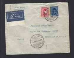 LETTRE EGYPTE ALEXANDRIA Pour MARSEILLE FRANCE 1936 PAR AVION - Brieven En Documenten