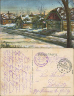 Ansichtskarte  Künstlerkarte: Militaria WK1 Russisches Dorf 1916  - Guerre 1914-18