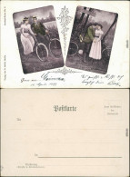 Ansichtskarte  Liebespaar Auf Fahrrad 1899 - Paare
