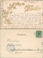 Ansichtskarte  Herzlichen Glückwunschkarte Mit Blumenzweig 1899 Prägekarte - Sonstige & Ohne Zuordnung