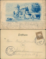 Künstlerkarte: See, Boote, Haus Mit Windmühle - Ante 1900
