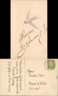 Ansichtskarte  Eigenproduktion - Schwalbe - Glückwunsch 1932 Goldrand - Compleanni