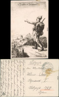 Ansichtskarte  Militaria Künstlerkarte - O Friede O Heimat!! WK1 1917  - War 1914-18