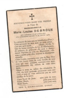 Quenast , 1871 - 1952 , Marie - Louise Debroux - Décès