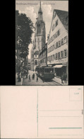 Ansichtskarte Reutlingen Wilhelmstraße, Straßenbahn - Kaufhaus 1910  - Reutlingen