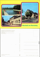 Ansichtskarte Neustadt Am Rennsteig Freibad, Straße, Wohnhäuser 1982 - Sonstige & Ohne Zuordnung