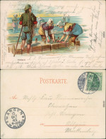 Ansichtskarte  Angler, Fischzucht - Holland Künstlerkarte 1903  - Pêche