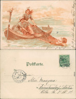 Ansichtskarte  Frauen Fischen Engel Aus Dem Meer - Künstlerkarte 1898 - Before 1900