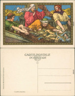 La Peche Miraculeuse  Heiligen Und Religiösen - Fischer / Angler 1908 Goldrand - Autres & Non Classés