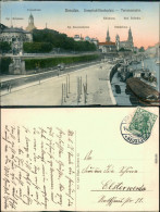 Ansichtskarte Innere Altstadt-Dresden Dampfschiff - Landungsplatz 1910  - Dresden