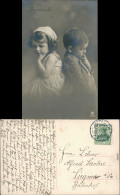  Portrait - Mädchen Und Junge Rücken An Rücken "Zwietracht" 1911 - Retratos