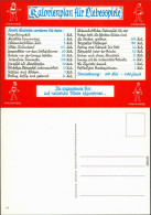 Ansichtskarte  Humor: Kalorienplan Für Liebesspiele 1995 - Filosofie