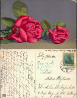 Ansichtskarte  Rosarote Rose Liegend 1914 - Paintings