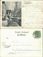 Ansichtskarte  Frau Mit Mann Auf Dem Balkon - Frühlingshoffen 1898  - Filosofie