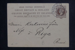 GRANDE BRETAGNE - Entier Postal De Londres Pour Riga En 1883  - L 152881 - Postwaardestukken