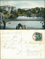 Ansichtskarte Frankfurt Am Main Palmengarten, Teich Und Drahtseilbrücke 1909  - Frankfurt A. Main