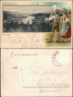 Ansichtskarte Bad Tölz Künstlerkarte - Trachten, Stadt 1905 Prägekarte - Bad Tölz