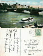 Ansichtskarte Konstanz Motorboot- Rheinbrücke - Seestrase 1914  - Konstanz