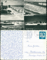 Ansichtskarte Borkum Badestrand, Luftbild, Stürmische See, Abendstimmung 1964 - Borkum