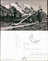 Ansichtskarte  Alphornbläser, Alpen 1932 - Unclassified