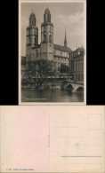 Ansichtskarte Zürich Partie An Der Großmünsterkirche 1929  - Autres & Non Classés