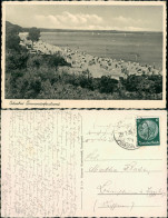 Ansichtskarte Timmendorfer Strand Strand Belebt, Fahnen 1935 - Andere & Zonder Classificatie