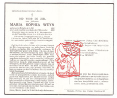 DP Juff. Maria Sophia Weyn ° Melsele Beveren Waas 1888 † 1953 Van Hoorick Peeters Verheggen Geldof - Imágenes Religiosas