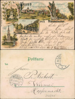 Ansichtskarte Neumünster Litho AK: Großflecken, Stadt, Denkmal 1899  - Andere & Zonder Classificatie