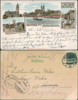 Ansichtskarte Magdeburg Dom, Alter Markt, Brunnen, Elbpartie 1899 - Andere & Zonder Classificatie