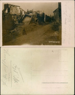 Langemarck Langemark Zerstörte Straße WK1 - Privatfoto AK 1917  - Autres & Non Classés