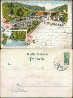 Ansichtskarte Oberlößnitz-Radebeul 2 Bild: Litho Meierei 1906  - Radebeul