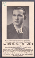 Oorlog De Jaeger Henri ° Brugge 22.12.1920 + Berlijn Koponick 28.09.1943 - Godsdienst & Esoterisme