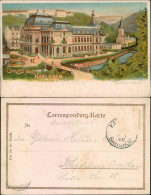 Postcard Karlsbad Karlovy Vary Kasierbad Und Ev. Kirche 1900  - Czech Republic